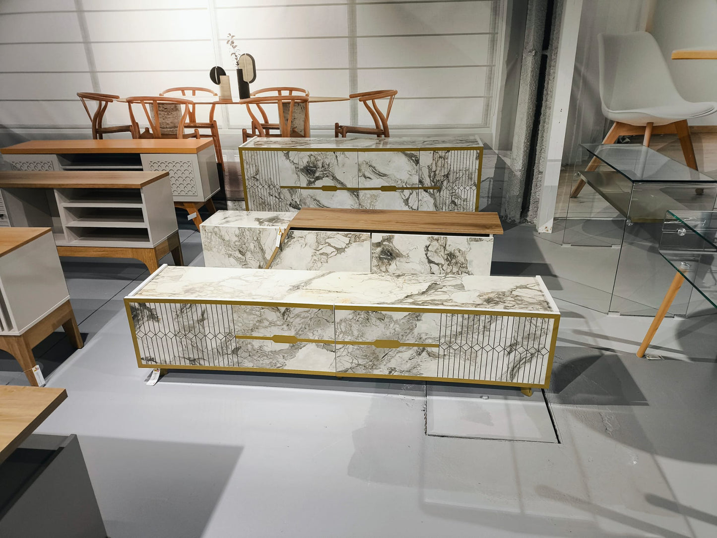 Mueble modular efecto mármol 180 cms