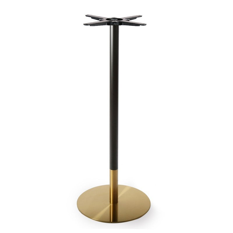 Mesa alta VERSALLES NEW, dorada y negra, base de 110 cms y tapa de 60x60 cms. Color a elegir.