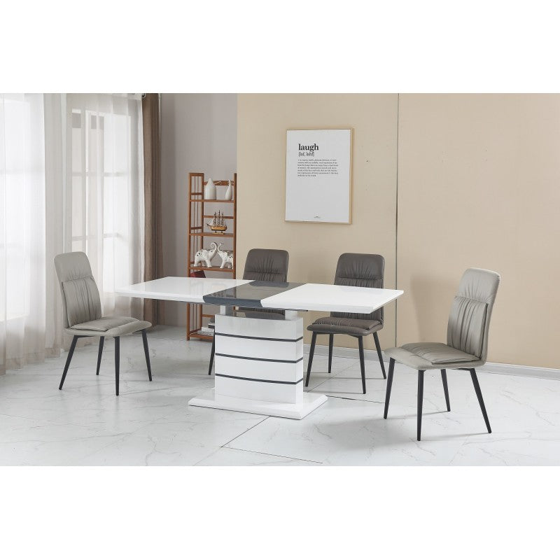 Mesa CHAMBER, extensible, lacada blanca, 140 ~ 180 x 80 cms