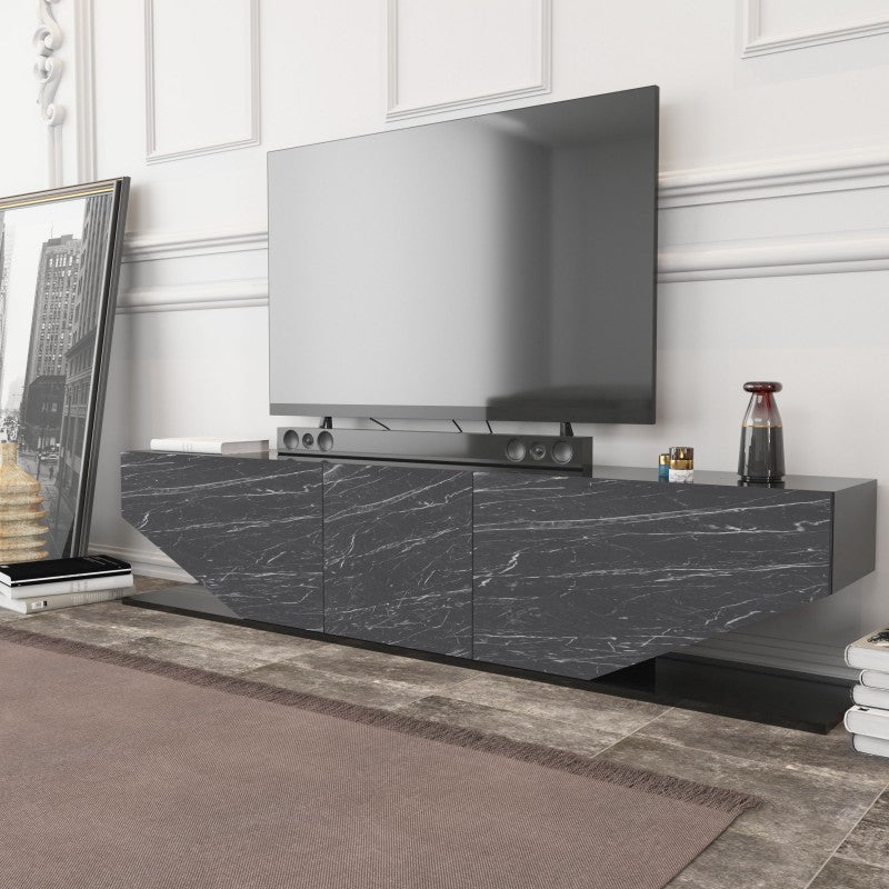 MESA DE TV MILANO 180 CMS NEGRO O BLANCO