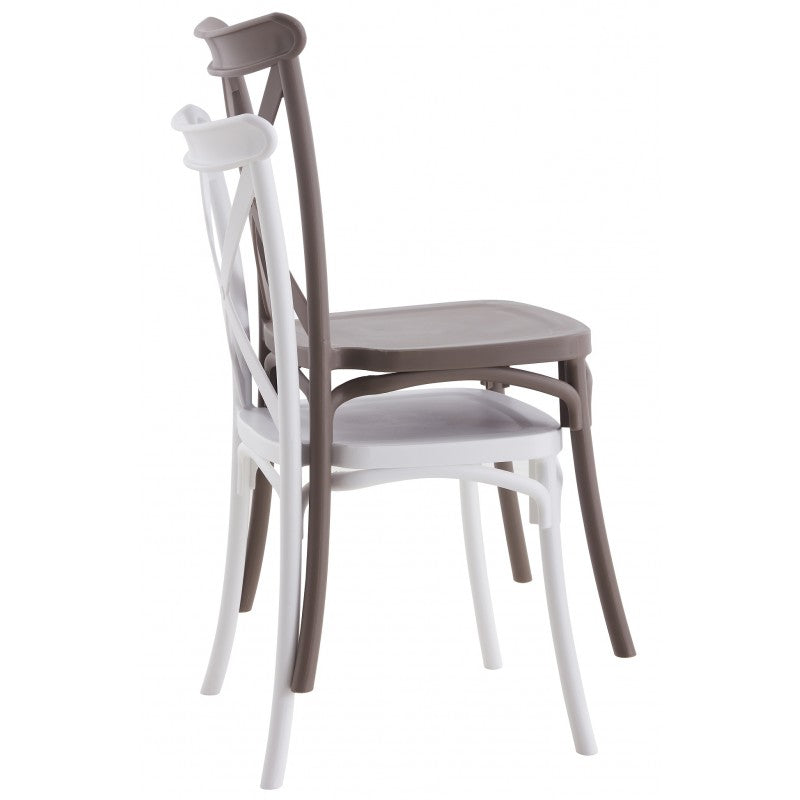 Silla CORFÚ, apilable, tratamiento anti UV, polipropileno antracita