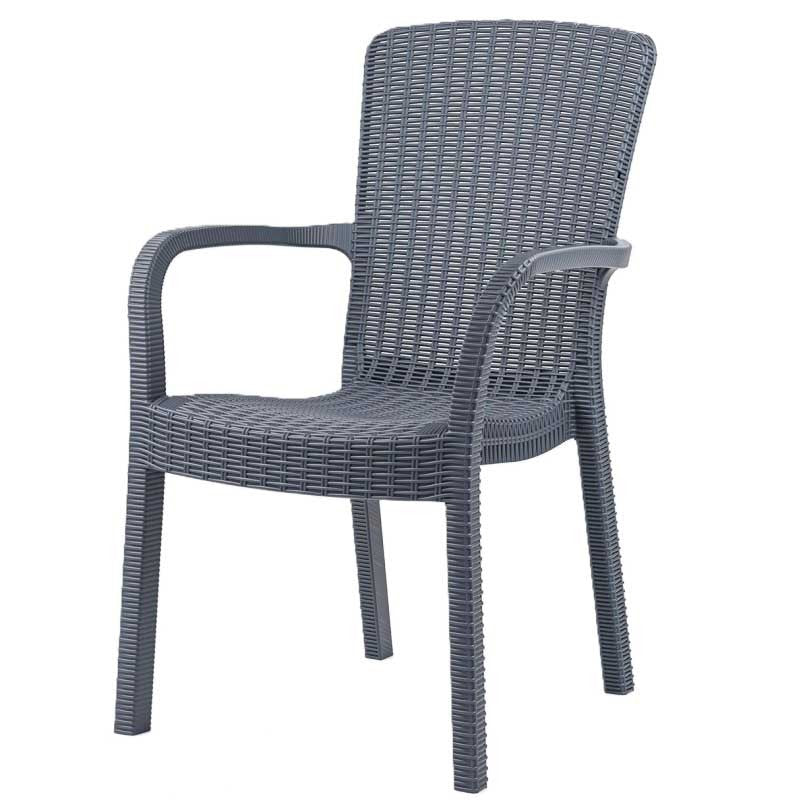 Sillón ARUBA, apilable, polipropileno marrón chocolate