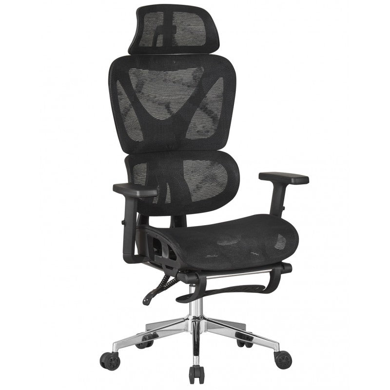 ERGO Sillón de oficina LORRIS, alto, ergonómico, malla negra