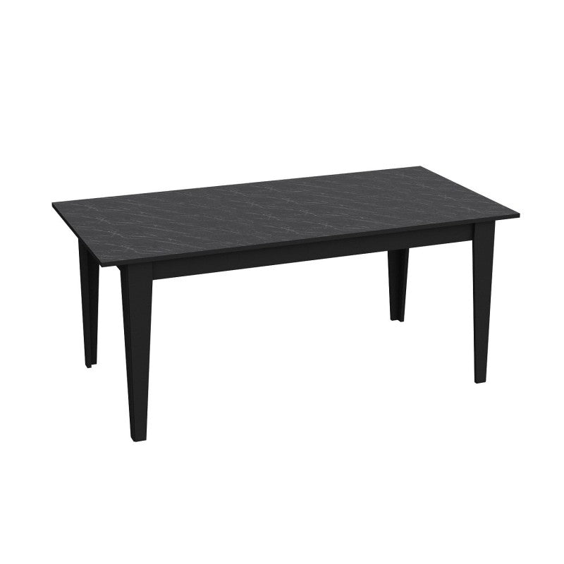 Mesa de comedor SIENA, biIaminado mármol negro, 180 x 90 cms