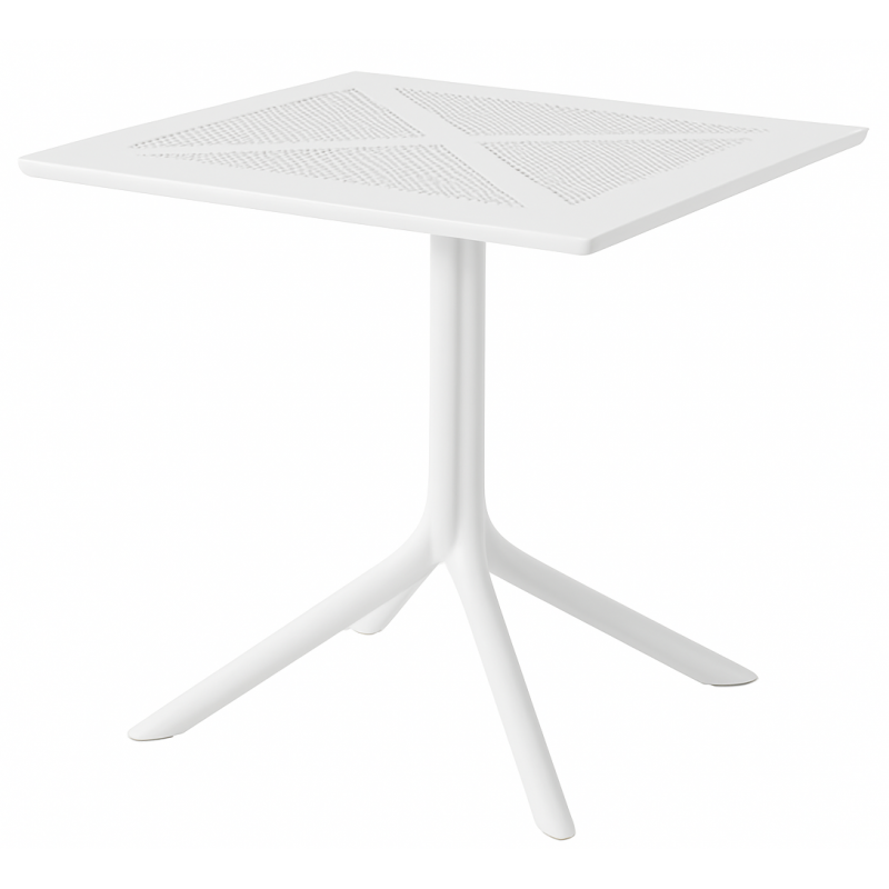 CONJUNTO JAVEA MESA 80*80 CMS + 4 SILLONES APILABLES