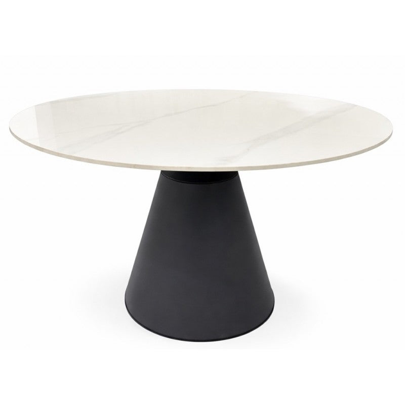 MESA NAIDA METAL TAPA DE CERAMICA 120 CMS