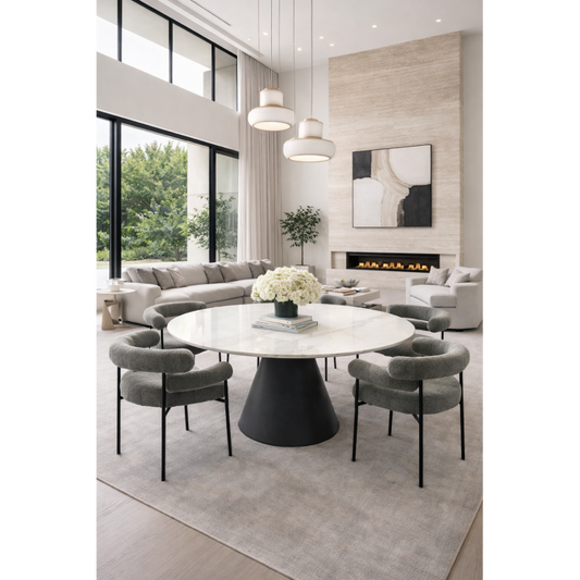 MESA NAIDA METAL TAPA DE CERAMICA 120 CMS