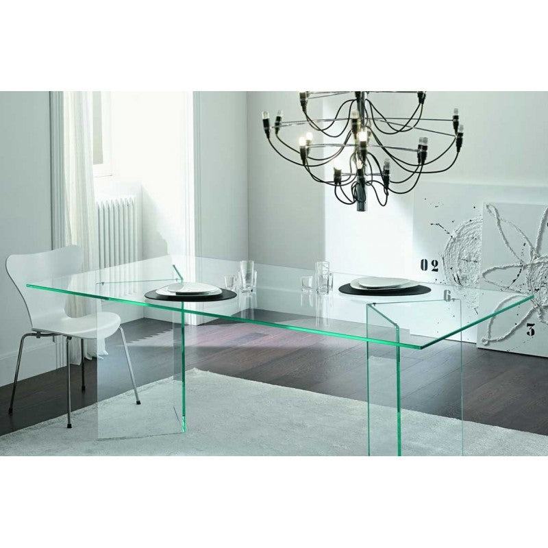 Mesa NICOLET, cristal, 200x120 cms