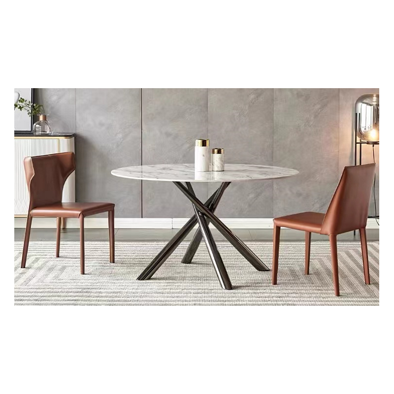 Mesa SAHAR, metal negro, tapa de cristal templado, 120 cms de diámetro