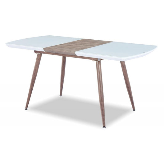 Mesa SOHAL, extensible, metal, madera, cristal,140 ~ 180x80 cms