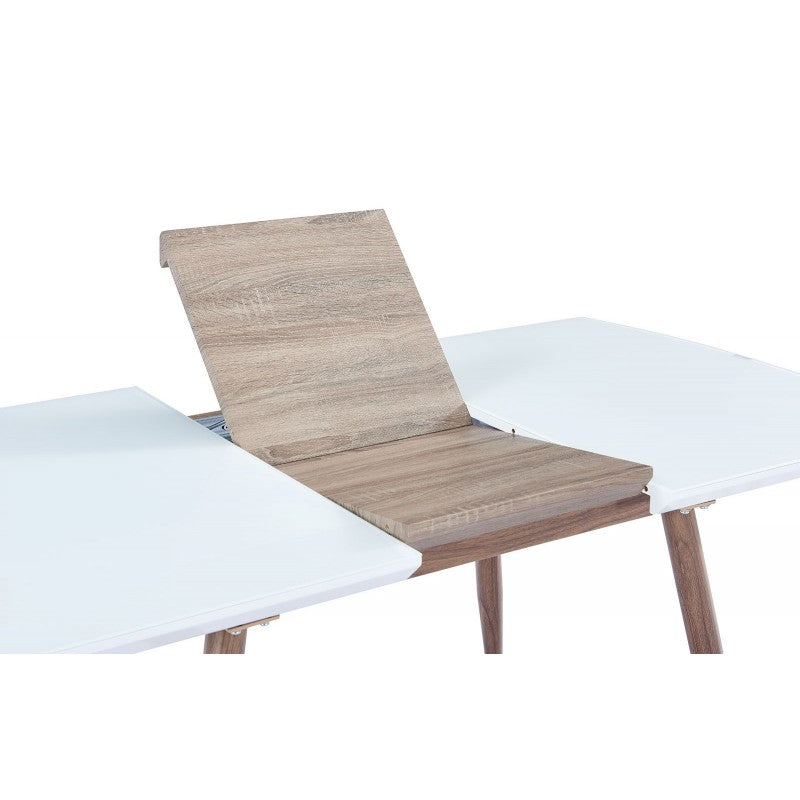Mesa SOHAL, extensible, metal, madera, cristal,140 ~ 180x80 cms
