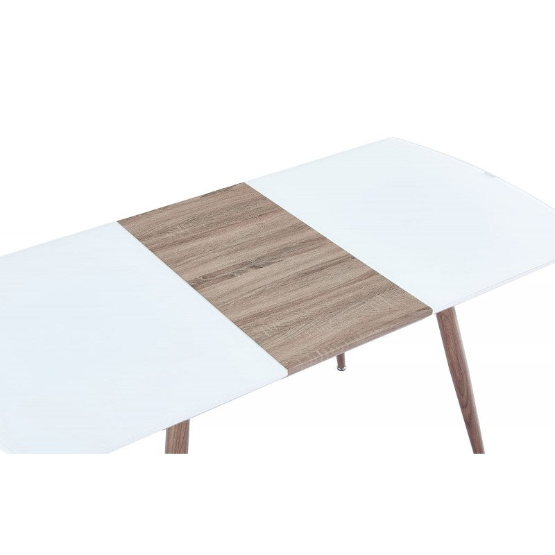 Mesa SOHAL, extensible, metal, madera, cristal,140 ~ 180x80 cms