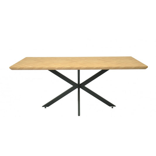 Mesa SORENTO 180, metal, negro, tapa decor,180 x 90 cms