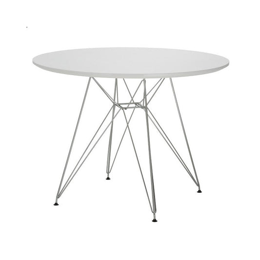 Mesa STAR, cromada, lacada blanca, 100 cms de diámetro