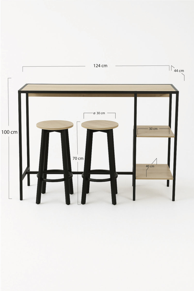 MESA BAR +2 TABURETES KALA
