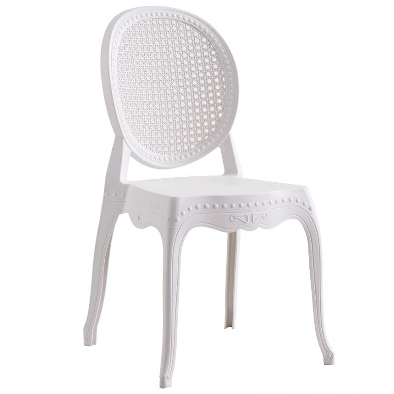 Silla CIBELES, apilable, polipropileno blanco