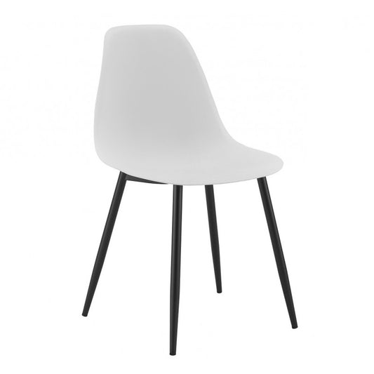 Silla CLUNY, metal negro, polipropileno blanco