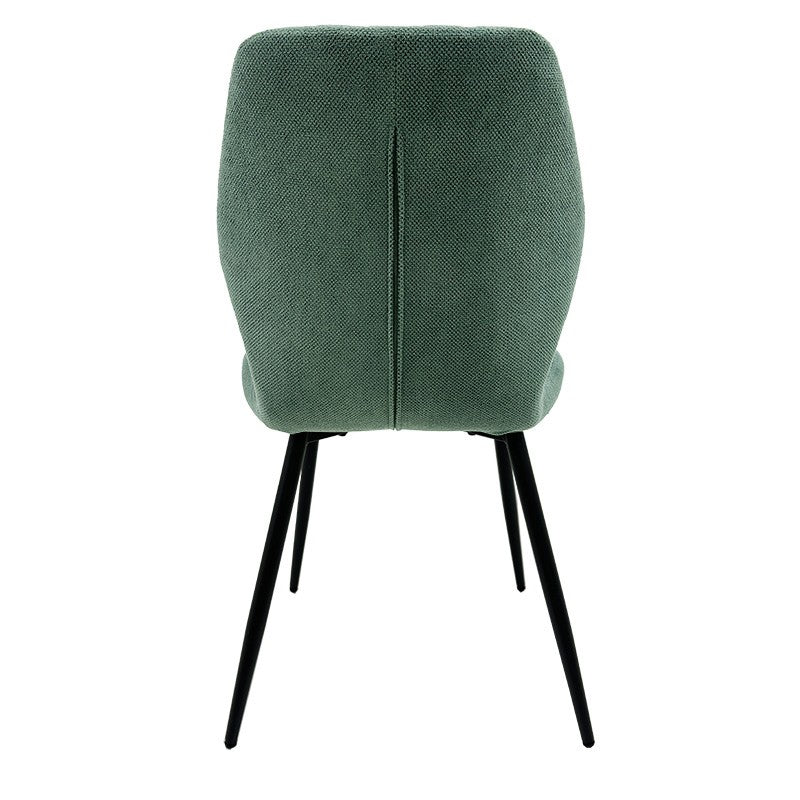 Silla DINARD, metal, tapizado tejido linen verde