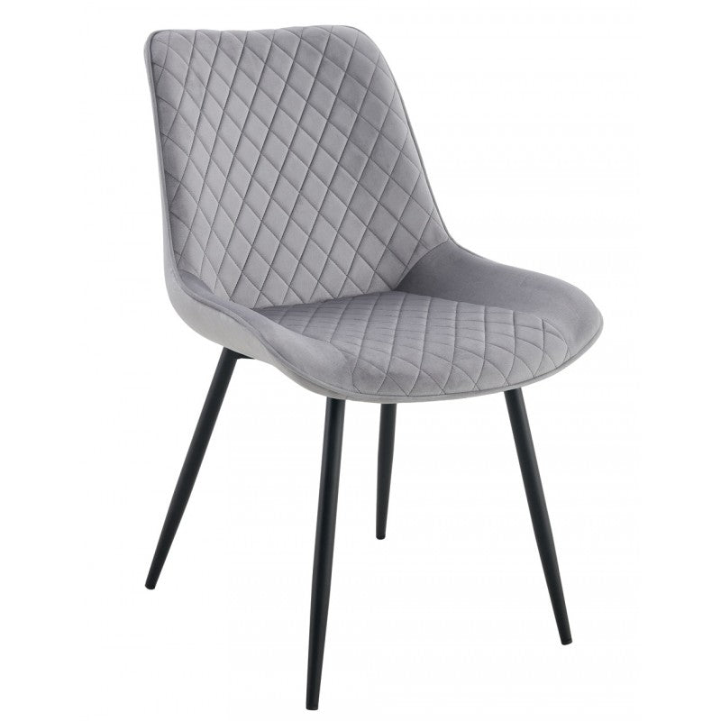 Silla FELICIA, metal, tapizado velvet gris claro