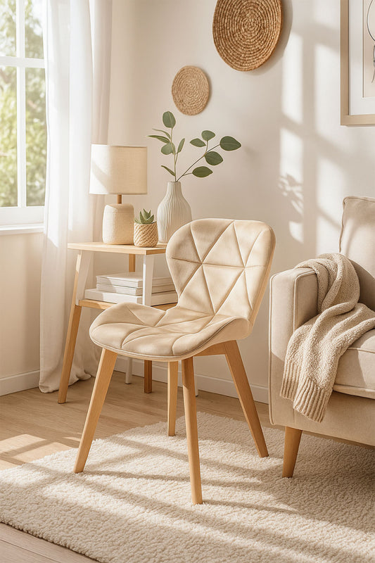 SILLA TERCIOPELO BEIG MOD.TRENDI