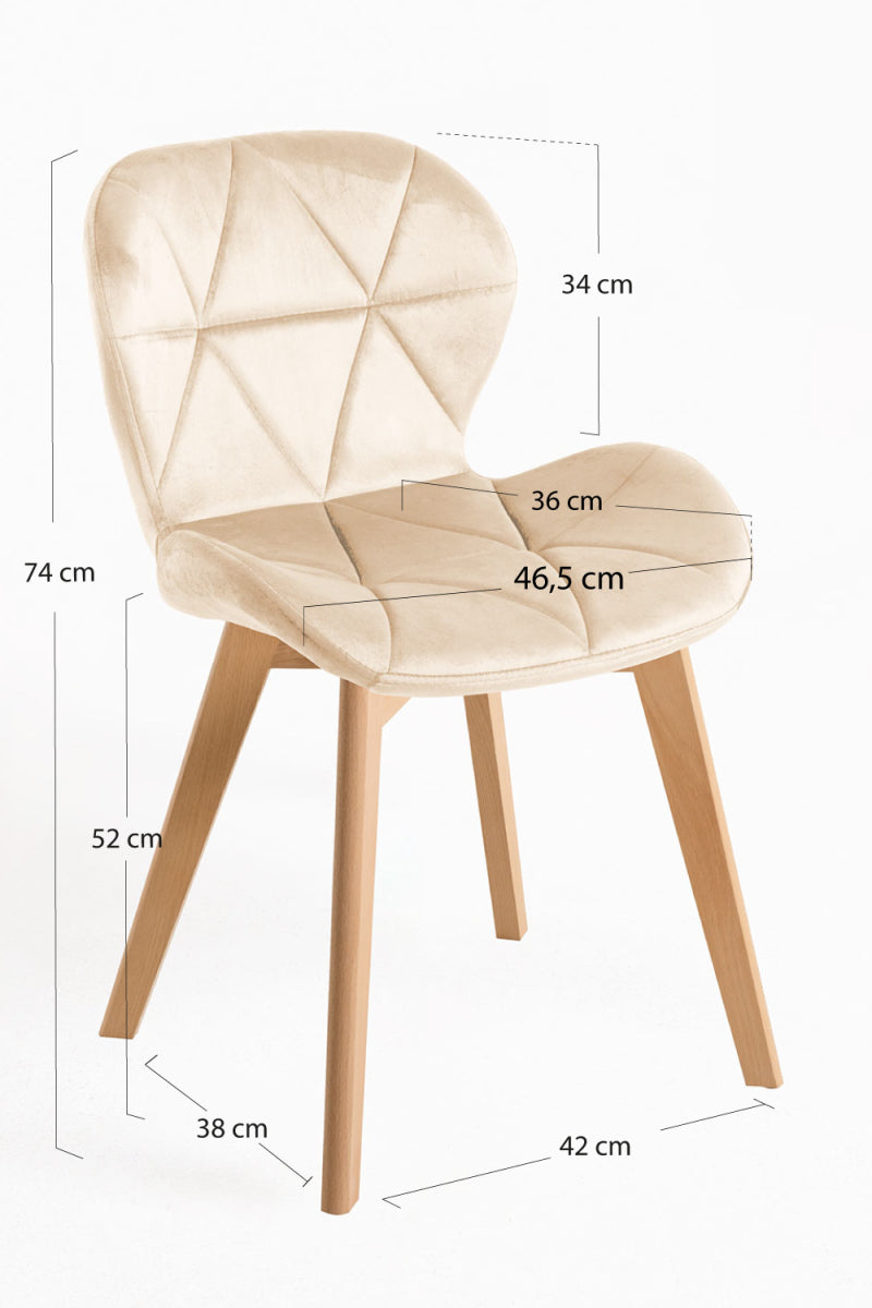 SILLA TERCIOPELO BEIG MOD.TRENDI