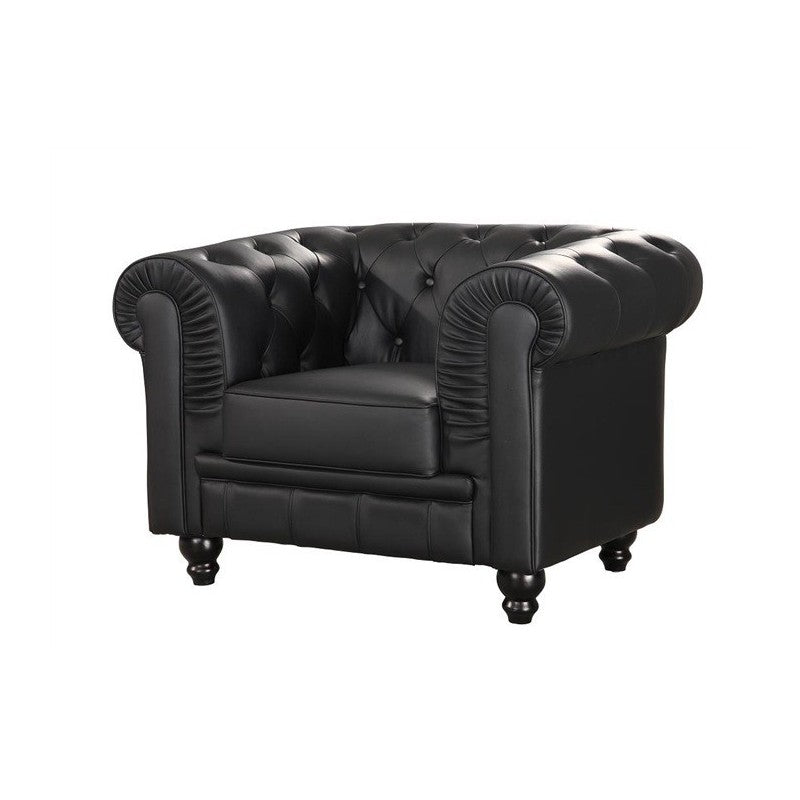 Sofa chester 1 plaza color negro