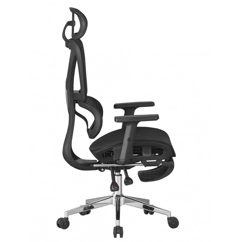 ERGO Sillón de oficina LORRIS, alto, ergonómico, malla negra