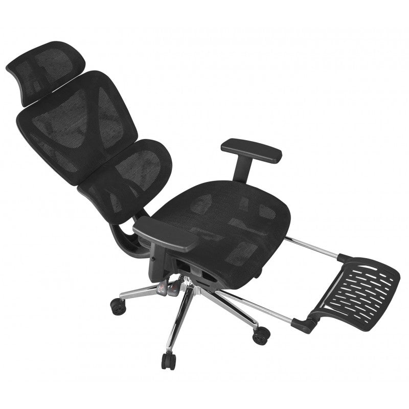 ERGO Sillón de oficina LORRIS, alto, ergonómico, malla negra