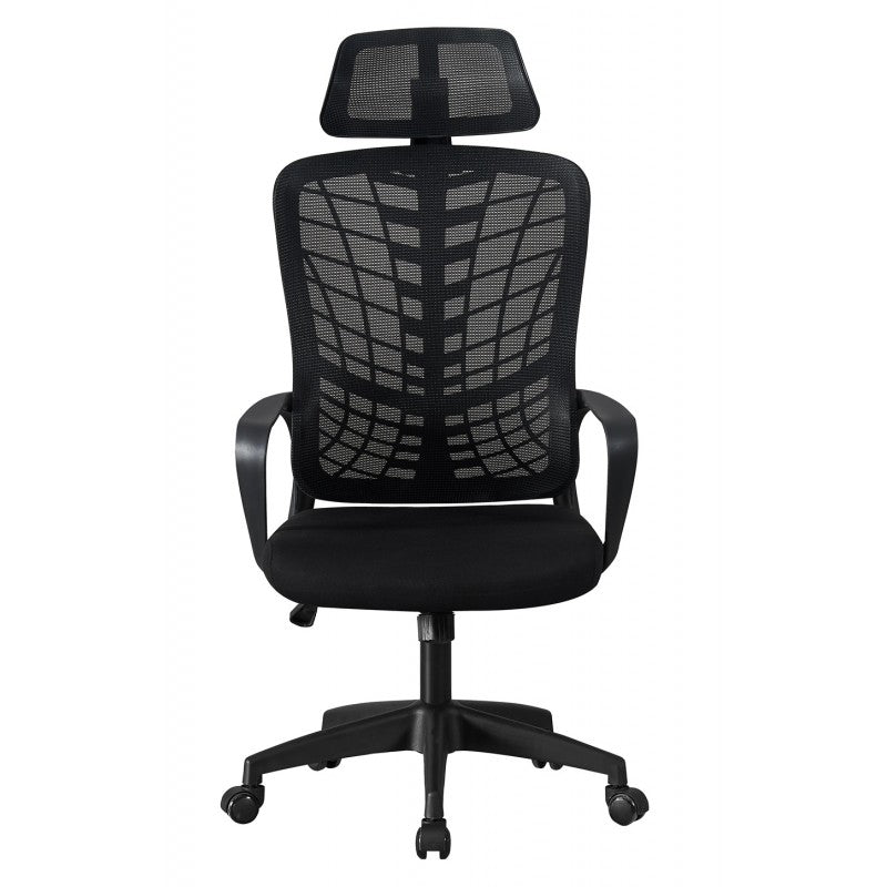 Sillón de oficina CORPORATE, alto, negro, malla y asiento negro