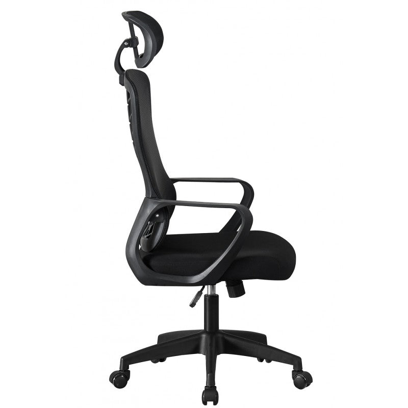 Sillón de oficina CORPORATE, alto, negro, malla y asiento negro
