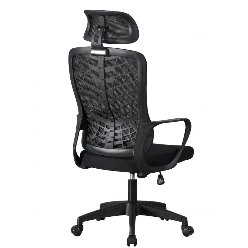 Sillón de oficina CORPORATE, alto, negro, malla y asiento negro