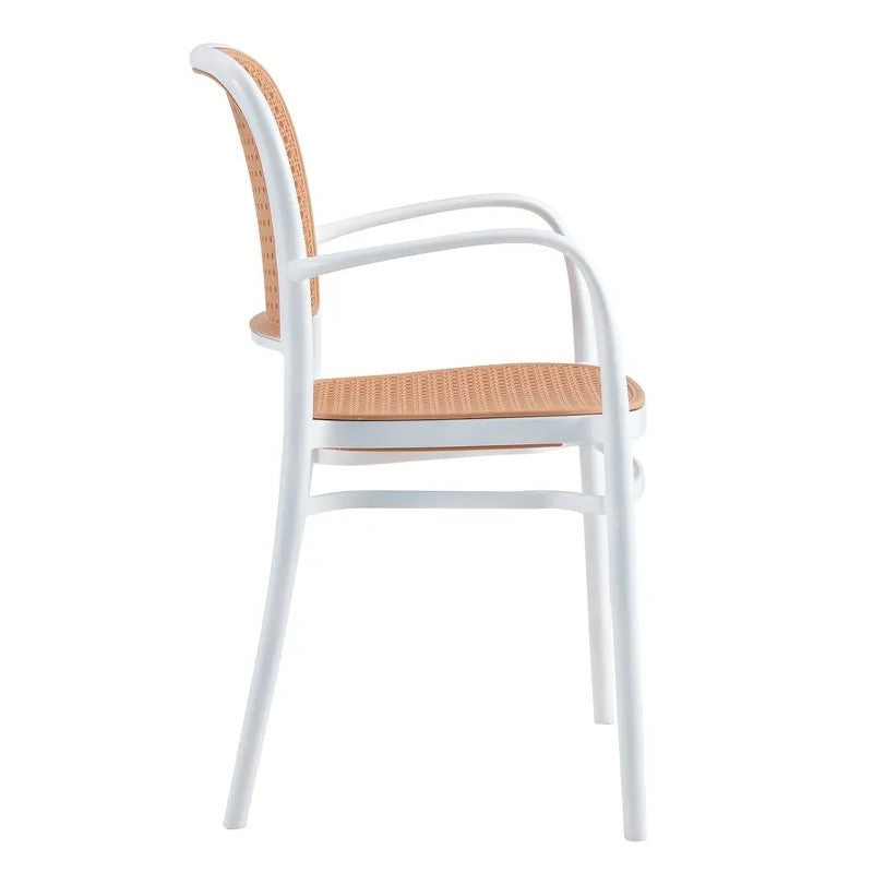 CONJUNTO JAVEA MESA 80*80 CMS + 4 SILLONES APILABLES