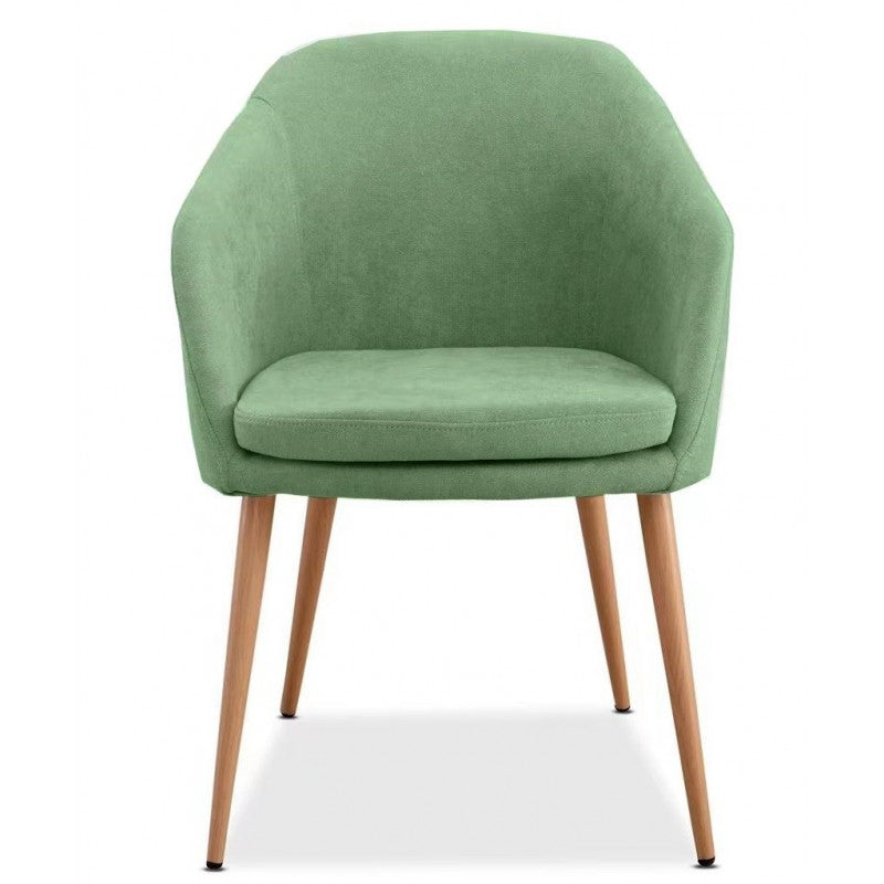 Sillón LART, metal, tapizado tejido linen verde claro