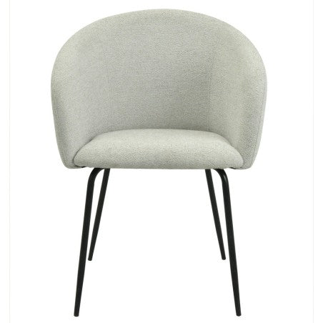 Sillón Laureano gris claro metal tapizado