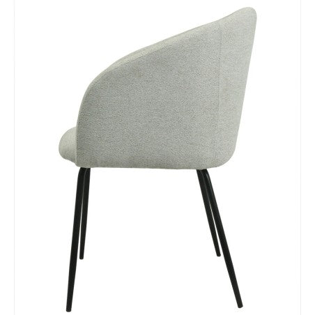 Sillón Laureano gris claro metal tapizado