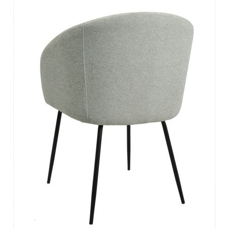 Sillón Laureano gris claro metal tapizado