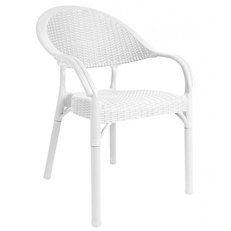 Sillón TORREMOLINOS, apilable, polipropileno blanco