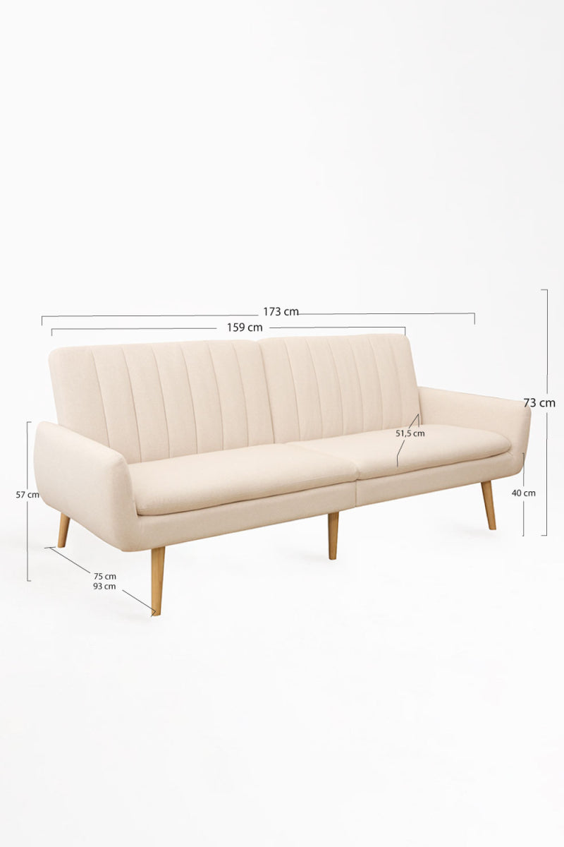 Sofá Cama Marisa Tela Gris/Beige