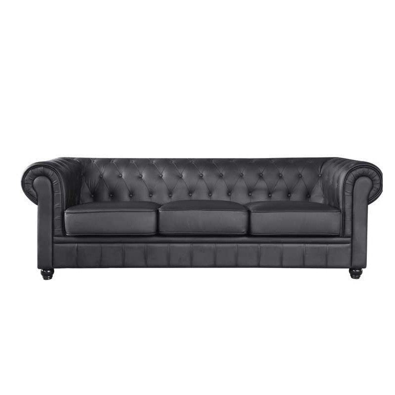 Sofa chester 3 plazas color negro Premiun