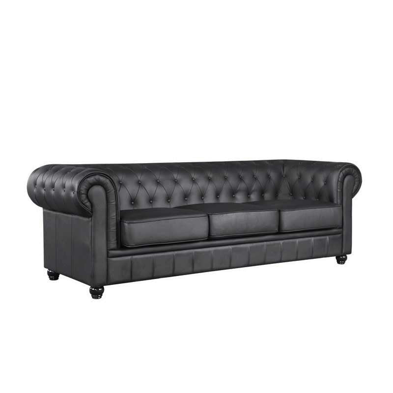 Sofa chester 3 plazas color negro Premiun