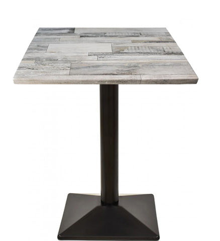 Mesa SOHO, negra, base de 72 cms y tapa de 70x70 cms. Color a elegir, Tableros de 70x70 cms: WERZALIT SM - FINDUS GRAU 296