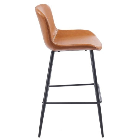 TABURETE TAPIZADO MARRON VINTAGE SAMPERI