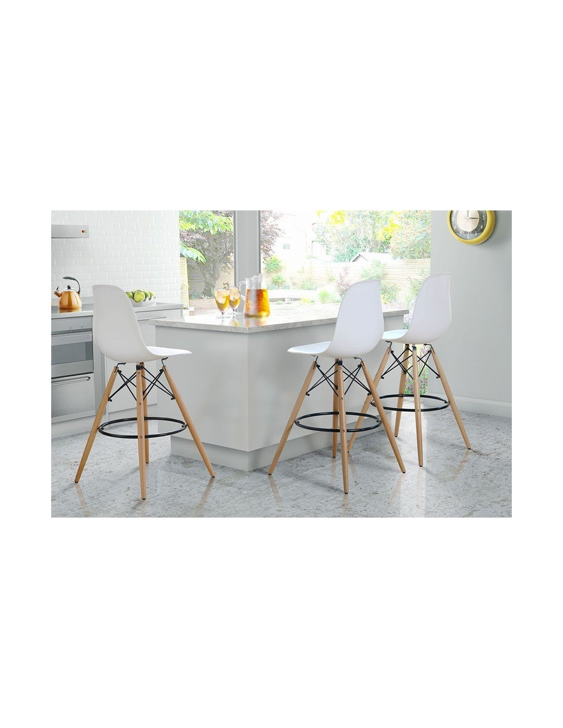 Taburete STAR (SU), madera, carcasa blanca