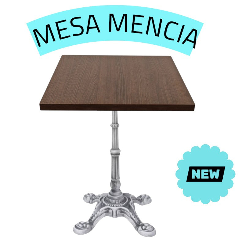 Mesa de diseño mod.Mencia pata art decor fundición +tablero 68*68 wengue